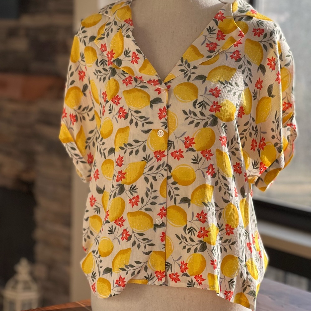 Lemon Floral Blouse